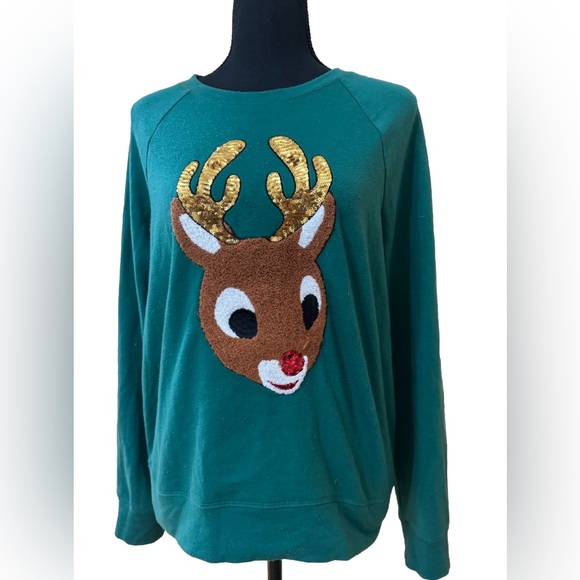 Rudolf Sequined Christmas Sweater - Picture 2 of 8